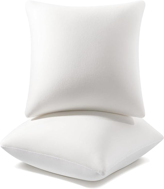 AM AEROMAX 18 ×18 Pillow Insert (Pack of 2) Memory Foam Throw Pillow Insert Sham Square for Decorative Cushion Bed Couch Sofa Without Deform After Longtime Use