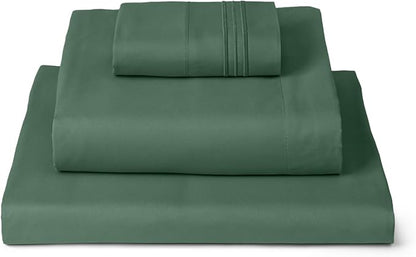 Mellanni Twin Sheets Set - 3 PC Iconic Collection Bedding - Hotel Luxury, Extra Soft, Cooling Bed Sheets - Wrinkle, Fade, Stain Resistant (Twin, Emerald Green)