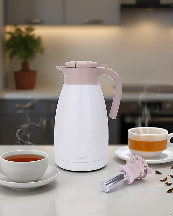 GiNT Stainless Steel Thermal Coffee Carafe Lid With Tea Infuser(Pink Lid, Fits GiNT Coffee Carafe)