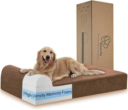 Orthopedic Dog Beds for Large Dogs, 7" Memory Foam Dog Beds with Waterproof Liner, Durable Microsuede Cover, Removable and Washable, Nonskid Bottom, 48"x30"x7" L Chocolate
