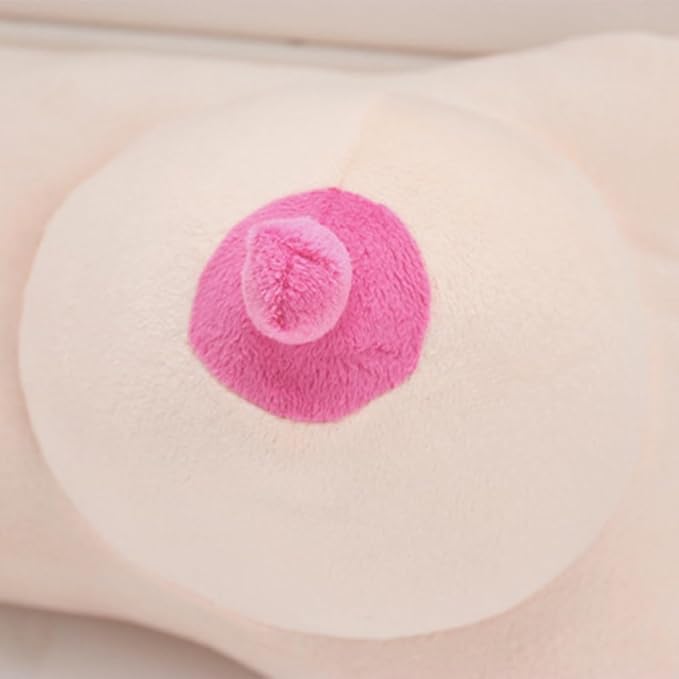 3D Boobs Breast Throw Pillow Soft Stuffed Plush Memory Foam Sofa Couch Car Seat Cushion Decorative Bed Backrest Funny Sleep Body Cuddle Pillow Husband Boyfriend Hilarious Gag Gift Home Bedroom Decor
