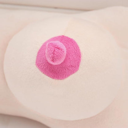 3D Boobs Breast Throw Pillow Soft Stuffed Plush Memory Foam Sofa Couch Car Seat Cushion Decorative Bed Backrest Funny Sleep Body Cuddle Pillow Husband Boyfriend Hilarious Gag Gift Home Bedroom Decor