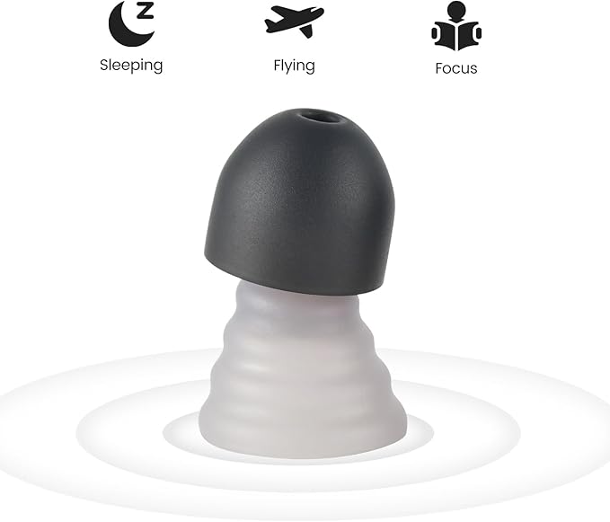 Zeroplus Cocoon EarPlugs - Ultra-Comfy Reusable Noise Reducing Earplugs 26dB NRR for Sleep,Deep Focus,Travel, Noise Sensitivity Hearing Protection Noise Reduction(Black)