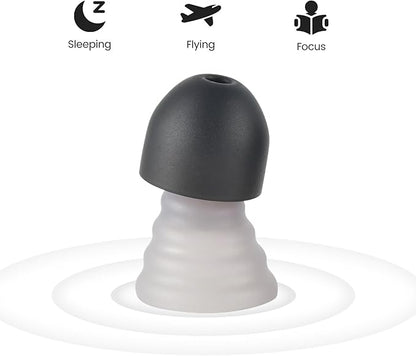 Zeroplus Cocoon EarPlugs - Ultra-Comfy Reusable Noise Reducing Earplugs 26dB NRR for Sleep,Deep Focus,Travel, Noise Sensitivity Hearing Protection Noise Reduction(Black)