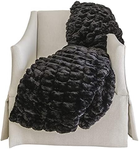 Minky Designs Jaguar Black Minky Blanket – Ultra Soft Faux Fur Throw Blanket for Couch, Bed & Home – Fluffy, Warm & Luxurious – Chic Collection (Medium, 50x60)