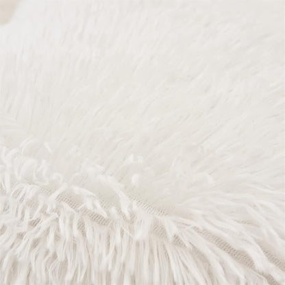 MOOWOO White Fluffy Heart Pillow, Faux Fur Throw Pillow,Sherpa Plush Fluffy, Cute Soft Throw Cushion, Valentines Day,Thanks Giving Days,Christmas Day Decorative for Home Bed Couch Heart Shape