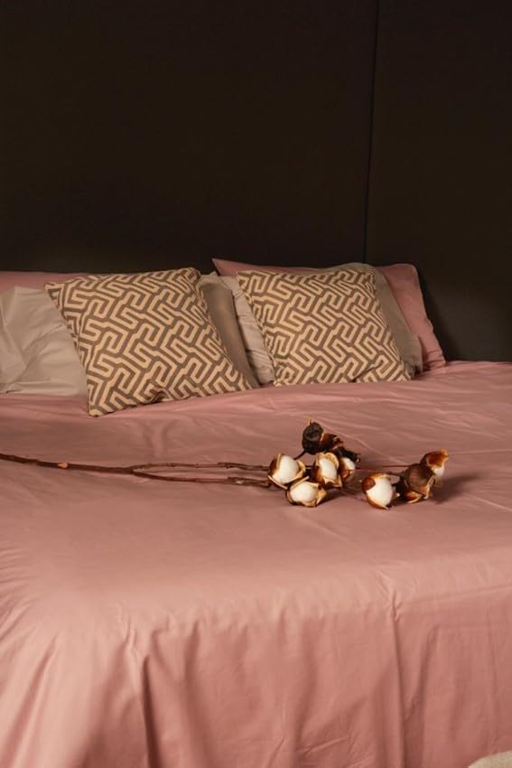 Peru Pima 415 Thread Count Percal California King Sheet Set - 100% Peruvian Pima Cotton, 4 Piece (Flat, Fitted, 2 Pillowcases) - Cooling, Deep Pocket, Hotel Quality Bedding - Rose Gold