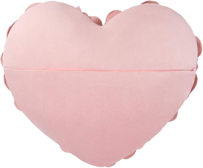 JWH Valentine's Day Throw Pillow Covers Decorative Flower Accent Pillow Cases Heart Shaped Cushion for Couch Living Room Bed Chair 14 x 16 Inches Rose Gold