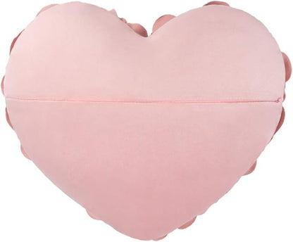 JWH Valentine's Day Throw Pillow Covers Decorative Flower Accent Pillow Cases Heart Shaped Cushion for Couch Living Room Bed Chair 14 x 16 Inches Rose Gold