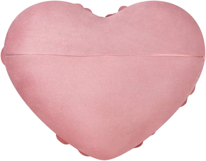 JWH Valentine's Day Throw Pillow Covers Decorative Flower Accent Pillow Cases Heart Shaped Cushion for Couch Living Room Bed Chair 14 x 16 Inches Dusty Pink