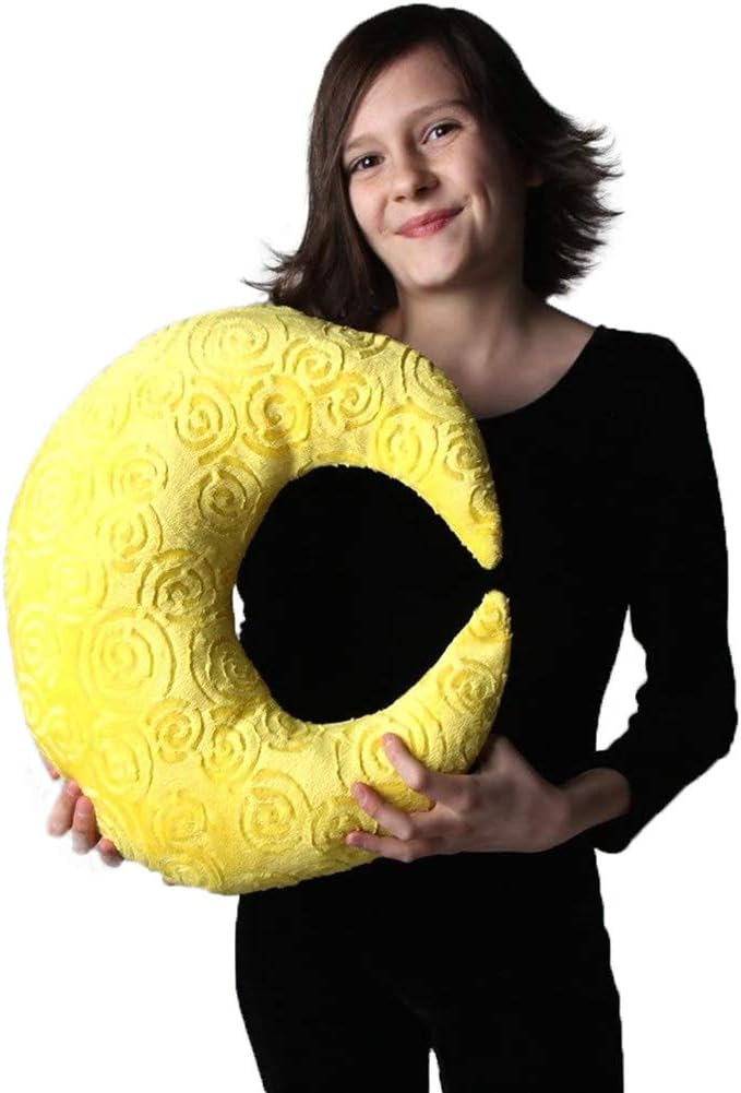 Snuggle Stuffs Crescent Moon Minky Plush Yellow Throw Pillow