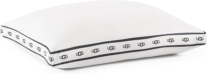 UGG Standard Bed Pillow – Plush Down Alternative Pillow, Soft & Breathable Medium Firm Sleeping Pillows, Premium Luxury Home Decor Hypoallergenic Pillow for Bed, White, 18” x 26” (Devon)