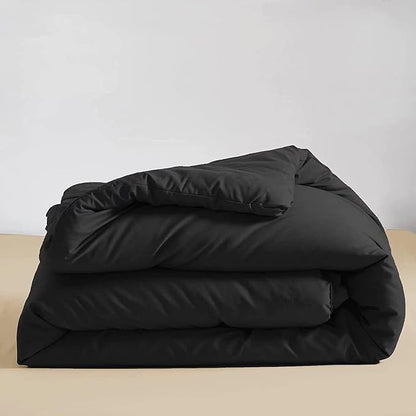 Houseri Black Comforter Set California King 3 Pieces All Black Bedding Cal King Men Women Simple Style Solid Color Bed Sets Plain Colored Blanket Quilts Cali King Lightweight Soft