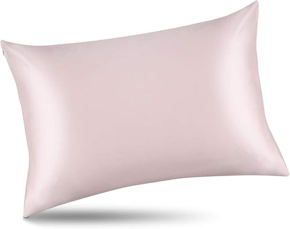 ALASKA BEAR Silk Pillowcase for Hair and Skin, Set of 2 Pure Genuine 22 Momme Mulberry Silk Pillow Cases King Size for Bliss Sleep Better Than Poly Satin, Zipper Closure(2pc, Pink)