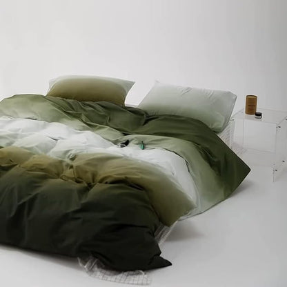 Houseri Gradient Green White Comforter Set Queen Olive Green Bedding Comforter Queen Size Teen Boys Girls Army Green Queen Size Comforter Sets Women Aesthetic Light Dark Green Bedding Comforters Queen