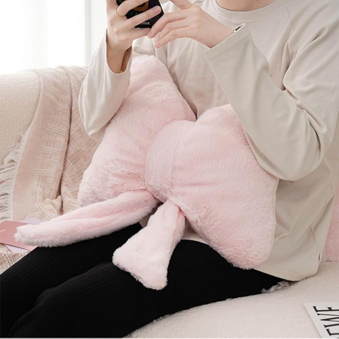 2 Pcs Plush Bow Pillow Cute Bowknot Plush Pillow Soft Bow Lumbar Pillow Home Decorative Throw Pillows for Bed Couch Living Room Decor (Pink)