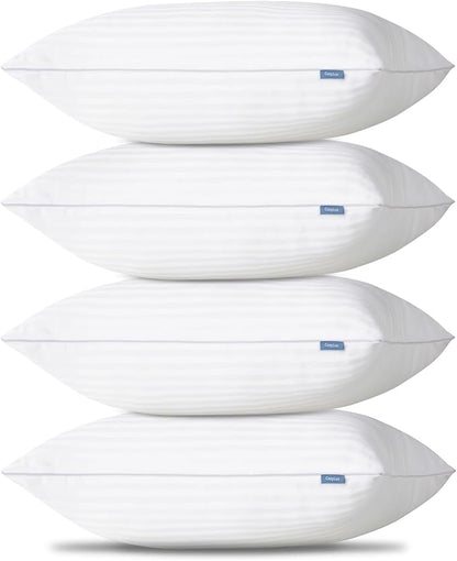 CozyLux Pillows King Size Set of 4, Cooling Hotel Quality Bed Pillows with Premium Soft Down Alternative Fill for Side Back and Stomach Sleepers - 4 Pack, King, 19x34 Inches
