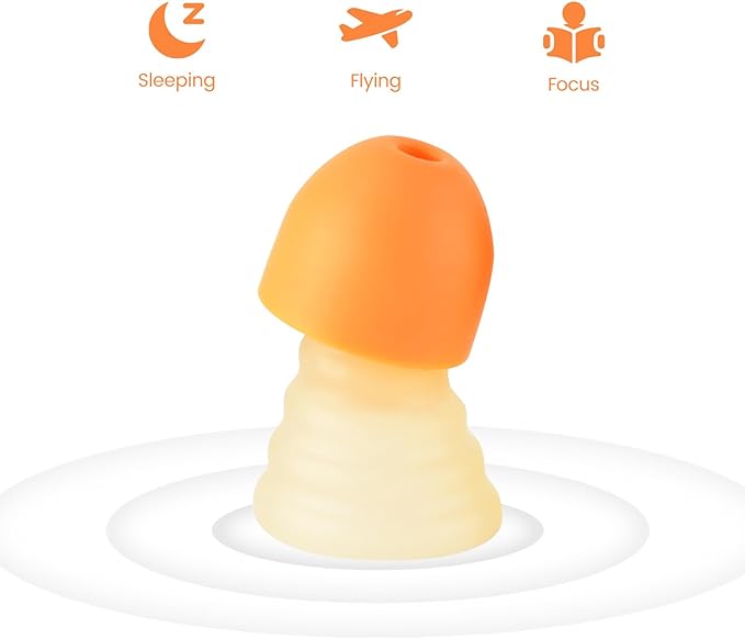 Zeroplus Cocoon EarPlugs - Ultra-Comfy Reusable Noise Reducing Earplugs 26dB NRR for Sleep,Deep Focus,Travel, Noise Sensitivity Hearing Protection Noise Reduction(Orange)