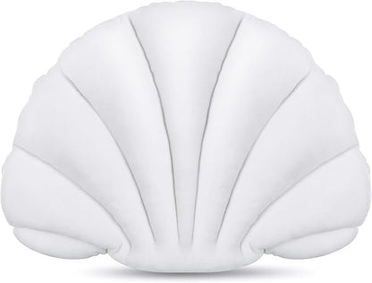 Marsui Pearl White Seashell Decorative Pillow, 13 Inch Shell Shaped Throw Pillow Gift 3D Insert Beach Soft Velvet Sea Ocean Mermaid Room Decoration Couch Bed Cute Cushions