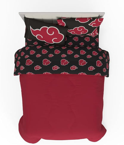 Collectibles Naruto Anime Akatsuki Bedding 7 Piece Super Soft Reversible Comforter and Sheet Set with Sham, Full, (Officially Licensed Product) by Franco