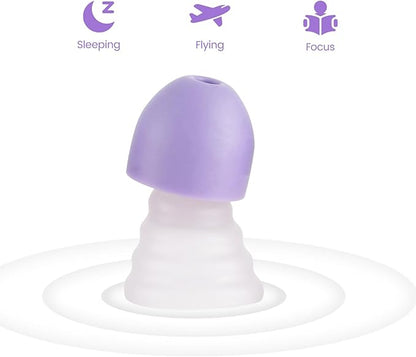 Zeroplus Cocoon EarPlugs - Ultra-Comfy Reusable Noise Reducing Earplugs 26dB NRR for Sleep,Deep Focus,Travel, Noise Sensitivity Hearing Protection Noise Reduction(Purple)