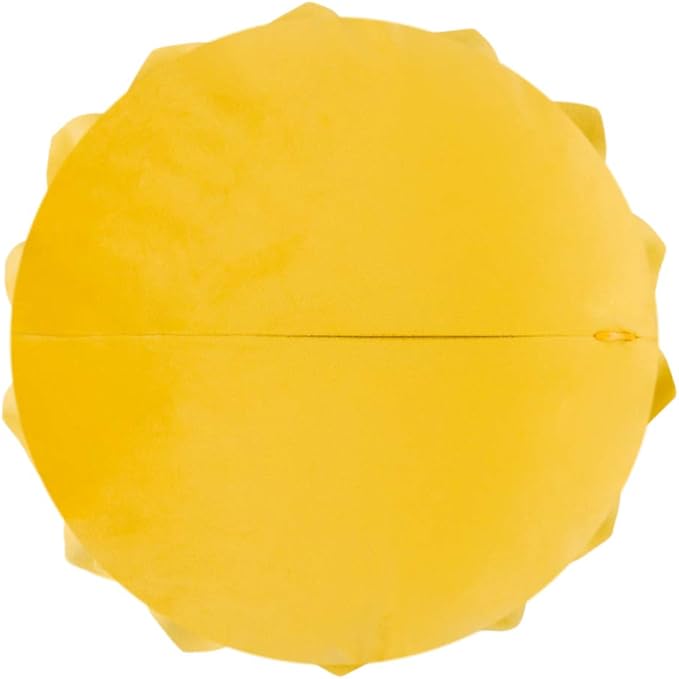 Decorative Throw Pillow 3D Flower Round Pillow Accent Handmade Cushion with Insert for Couch Bed Home Decor 12 Inch Yellow