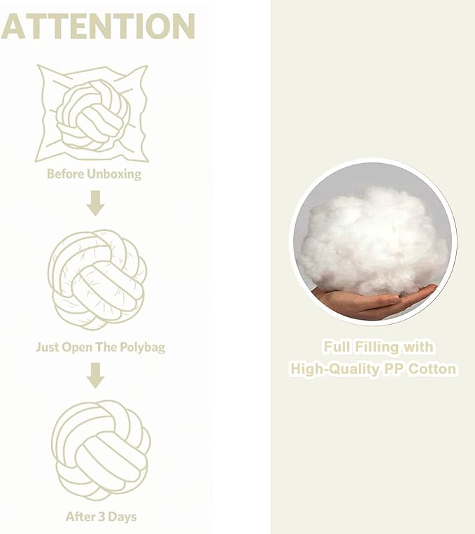 Petrella Knot Pillows Ball Round Throw Pillows Home Decor Cushion Decorative Aesthetic Throw Pillows，White 11inch