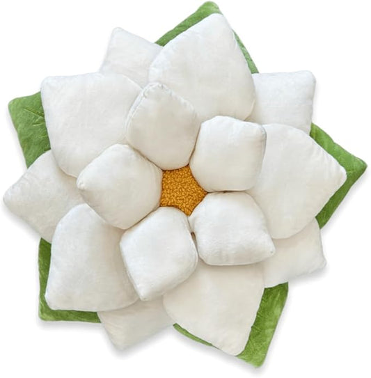 Green Philosophy Co. Poinsettia Pillow - Marshmallow White