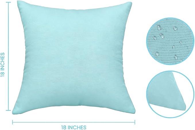 JMGBird Outdoor Pillows for Patio Furniture 18''x18'' Water Resistance Decorative Pillows Square Pillows with Inserts for Couch, Bed, Sofa, Bench, Chair