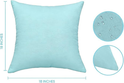 JMGBird Outdoor Pillows for Patio Furniture 18''x18'' Water Resistance Decorative Pillows Square Pillows with Inserts for Couch, Bed, Sofa, Bench, Chair