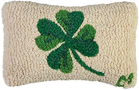 Chandler 4 Corners Artist-Designed Shamrock Hand-Hooked Wool Decorative Throw Pillow (8 in x 12 in) St Patrick's Pillow for Couches & Beds-Easy Care & Low Maintenance - St Patty's Day Irish Pillow
