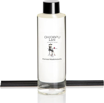 Chloefu LAN Parisian Mademoisellt Scented Oil Diffuser Refill 6.76 fl oz, Natural Essential Oil, Elegant Floral for Bedroom & Vanity, Best for SPA and Home, 0% Alcohol, Promote Sleep & Relieve Stress