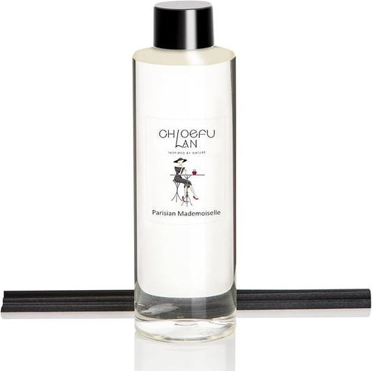 Chloefu LAN Parisian Mademoisellt Scented Oil Diffuser Refill 6.76 fl oz, Natural Essential Oil, Elegant Floral for Bedroom & Vanity, Best for SPA and Home, 0% Alcohol, Promote Sleep & Relieve Stress