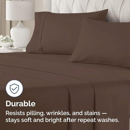 King Standard Pillow Cases Set of 2 - Ultra-Soft Hotel Quality Pillowcase Covers - Comfy, Cozy & Fade Free - Wrinkle Resistant - Machine Washable Pillow Protectors - 2 Piece Set - King Standard Brown