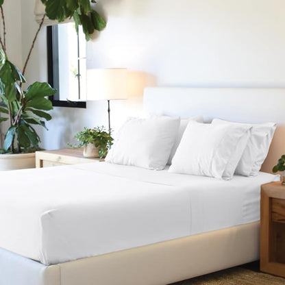 Jennifer Adams Eternal Sheet Set, 4-Piece Microfiber Sheets & Pillowcases - Ultra-Soft, Breathable and Wrinkle-Resistant (White, California King)