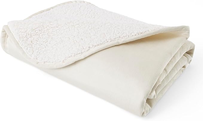 Waterproof Dog Blankets for Medium Dogs, Washable Pet Blanket for Indoor Cats, Plush Sherpa Puppy Throw Furniture Protector for Bed Couch Sofa(30"x40",M,Beige)