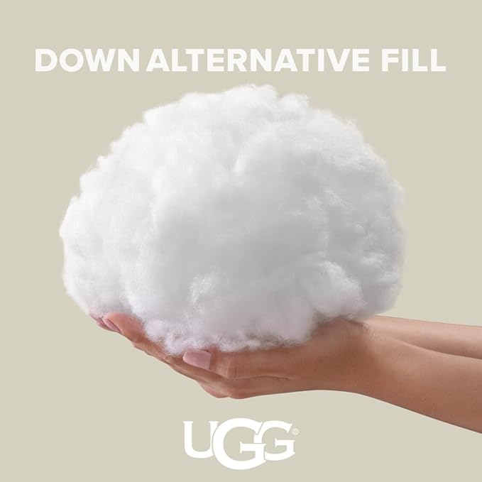 UGG Standard Bed Pillow – Plush Down Alternative Pillow, Soft & Breathable Medium Firm Sleeping Pillows, Premium Luxury Home Decor Hypoallergenic Pillow for Bed, White, 18” x 26” (Devon)
