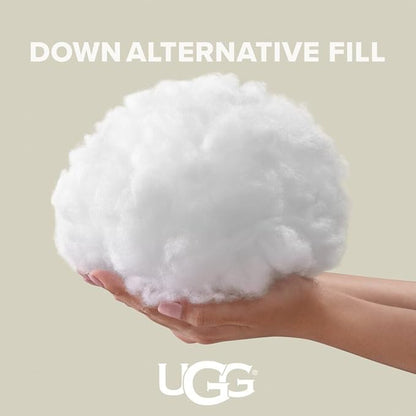 UGG Standard Bed Pillow – Plush Down Alternative Pillow, Soft & Breathable Medium Firm Sleeping Pillows, Premium Luxury Home Decor Hypoallergenic Pillow for Bed, White, 18” x 26” (Devon)