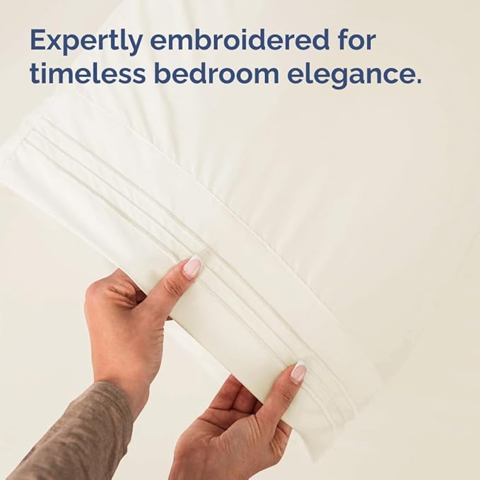 King Pillow Cases Set of 6 - Ultra Soft Hotel Quality Pillowcase Covers - Comfy. Cozy & Wrinkle Free - Shrink, Stain and Fade Resistant - Machine Washable Pillow Protectors - 6 Piece Set - Off White