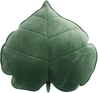 Tree Leaves Cushion - Soft Leaf Plant Shape Pillow, Suitable for Bedroom, Sofa, Living Room - Dark Green (19.69 * 19.69)