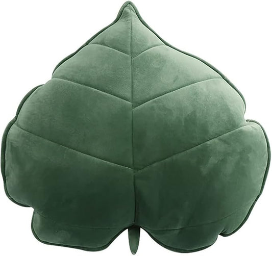 Tree Leaves Cushion - Soft Leaf Plant Shape Pillow, Suitable for Bedroom, Sofa, Living Room - Dark Green (19.69 * 19.69)