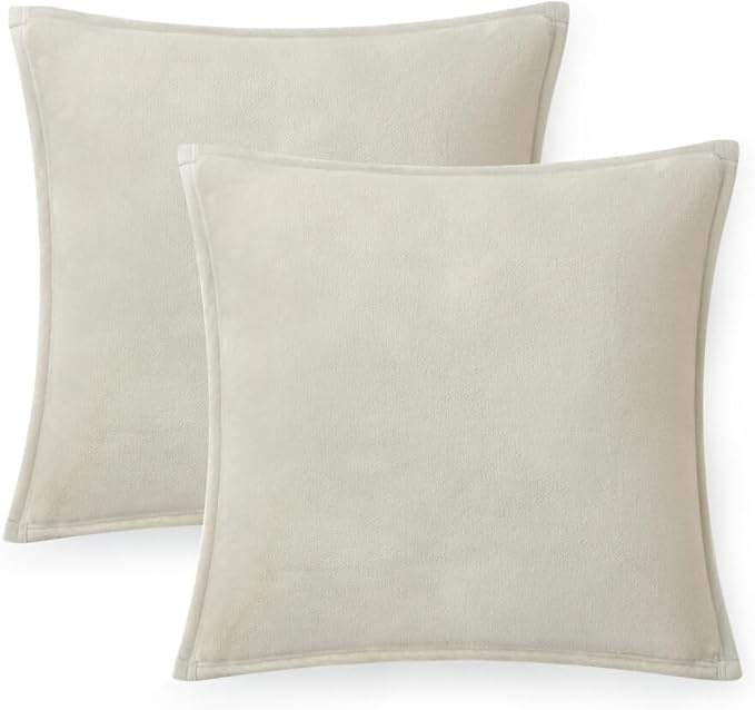 UGG Coco 2-Pack Decorative Pillows - Soft & Plush Throw Pillow Inserts with Throw Pillow Covers - Perfect for Sofa, Bed, Living Room Decor or Home Decor, 20" x 20", Ivory Shoreline
