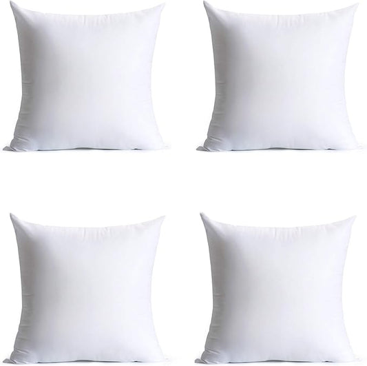 20 x 20 inches Pillow Inserts, Set of 4 Hypoallergenic Brushed Microfiber Liner Down Alternative Filled Square Cushion Throw Pillow