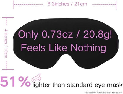 100% Light Blocking Sleep Mask with Storage Bag, Only 0.73oz Light Comfortable 3D Contoured Memory Foam, Blink Freely Eye Masks for Sleep, Travel, Nap, for Women, Purple