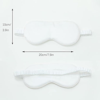 HBHLFZ Sleep Mask 2 Pack - Bamboo Viscose Fiber Sleeping Eye Mask - with Elastic Band/Headband - Comfort Sleeping Shade - for Nighttime Sleeping, Traveling & Napping（White）