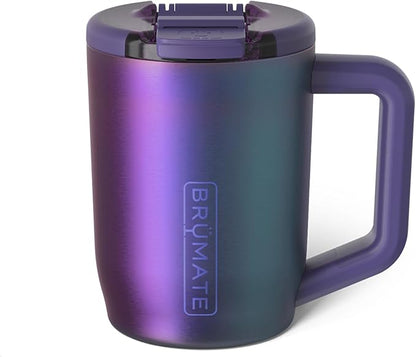 BrüMate Müv - 15oz 100% Leak Proof Insulated Coffee Mug with Handle & Lid - Stainless Steel Coffee Travel Mug - Double Walled Coffee Cup (Dark Aura)