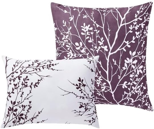 Spirit Linen 5 pcs Twin Comforter Set - Cozy Deep Sleep Microfiber Bedding Comforter Sets with Foliage Designed - Twin Bedding Sets with Pillow Shams (Lilac, Twin)