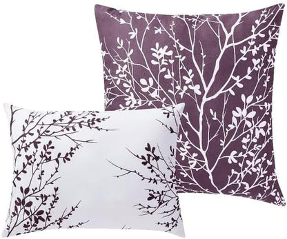 Spirit Linen 5 pcs Twin Comforter Set - Cozy Deep Sleep Microfiber Bedding Comforter Sets with Foliage Designed - Twin Bedding Sets with Pillow Shams (Lilac, Twin)