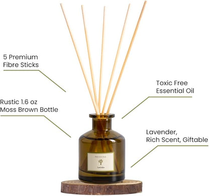 PRISTINE Lavender Dream Reed Diffuser for Home | Fresh Lavender & Eucalyptus Room Fragrance Reed Diffusers, Oil & Room Diffusers with Reeds Stick Set | Home Fragrance Scent Diffuser for Relaxation