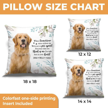 Pawfect House Personalized Dog Memorial Throw Pillows with Photo (Insert Included), I'm Right Here in Your Heart, Loss of Dog Sympathy Gift, Cat Memorial Gifts for Loss of Cat, Pet Loss Gifts